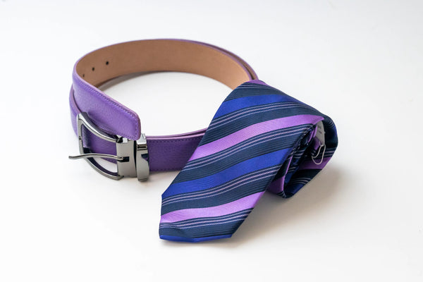 ベルトネクタイセット 紫